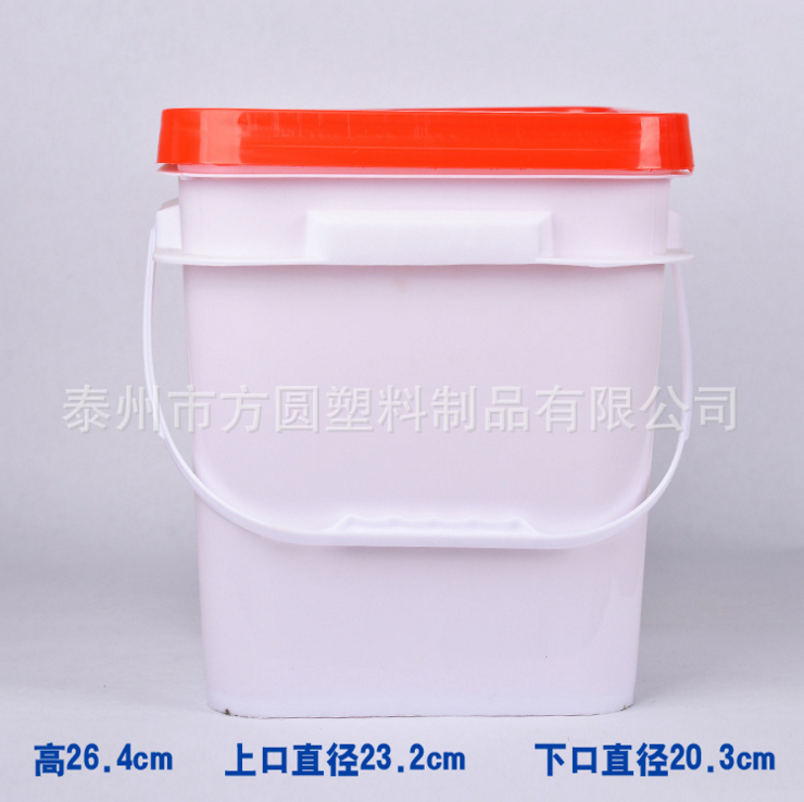 10L塑料方桶白色，10L涂料方桶，10公斤化肥方桶防水桶