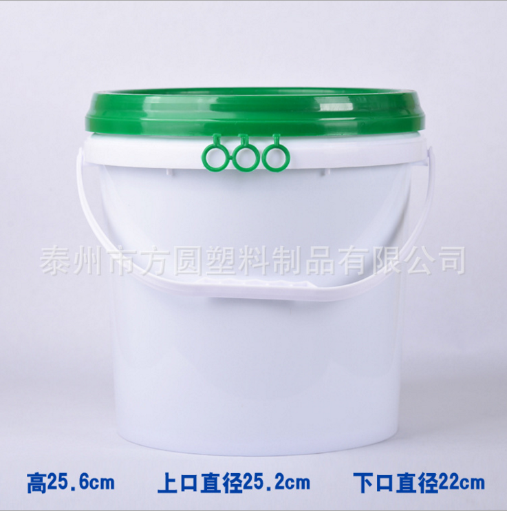10L圆形白色塑料桶涂料桶防水食品化工10升规格包装桶